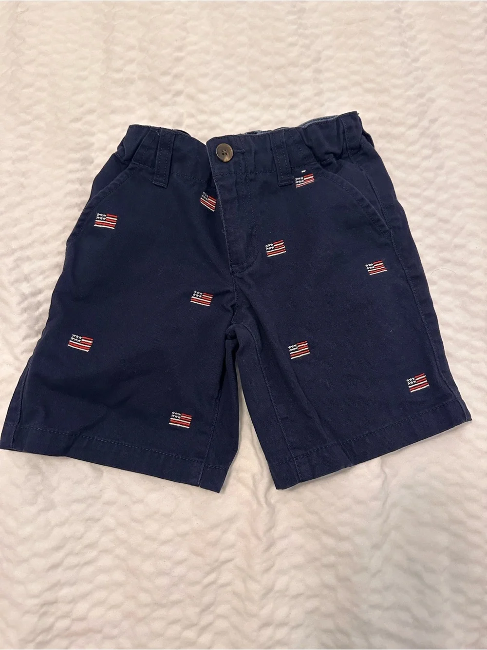 Kids US Flag Navy Chino Shorts